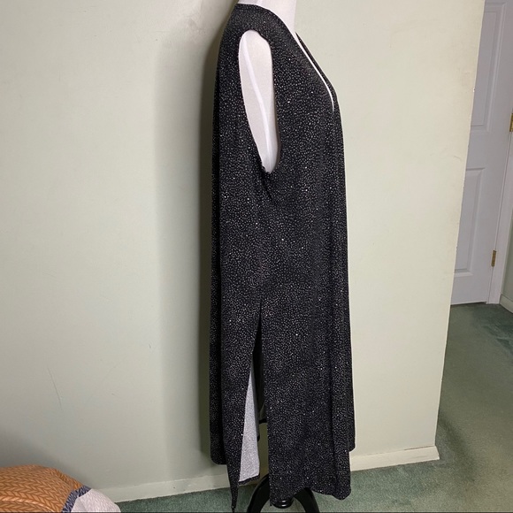 Lularoe Black and White Polkadot Joy Duster Vest - Picture 2 of 8